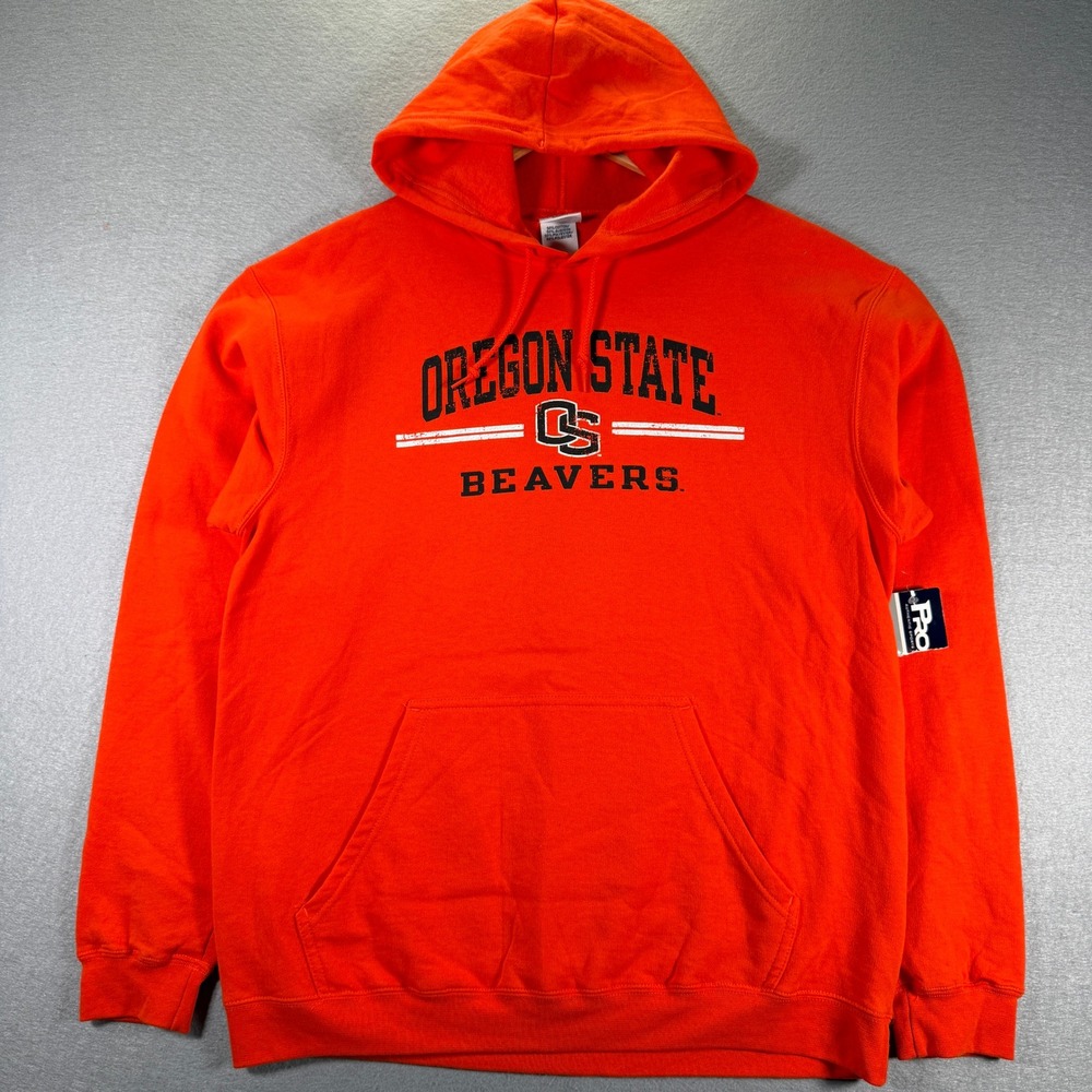 Oregon State Beavers Hoodie NCAA Pro‎ Edge Orange Pullover Sweatshirt Mens Large